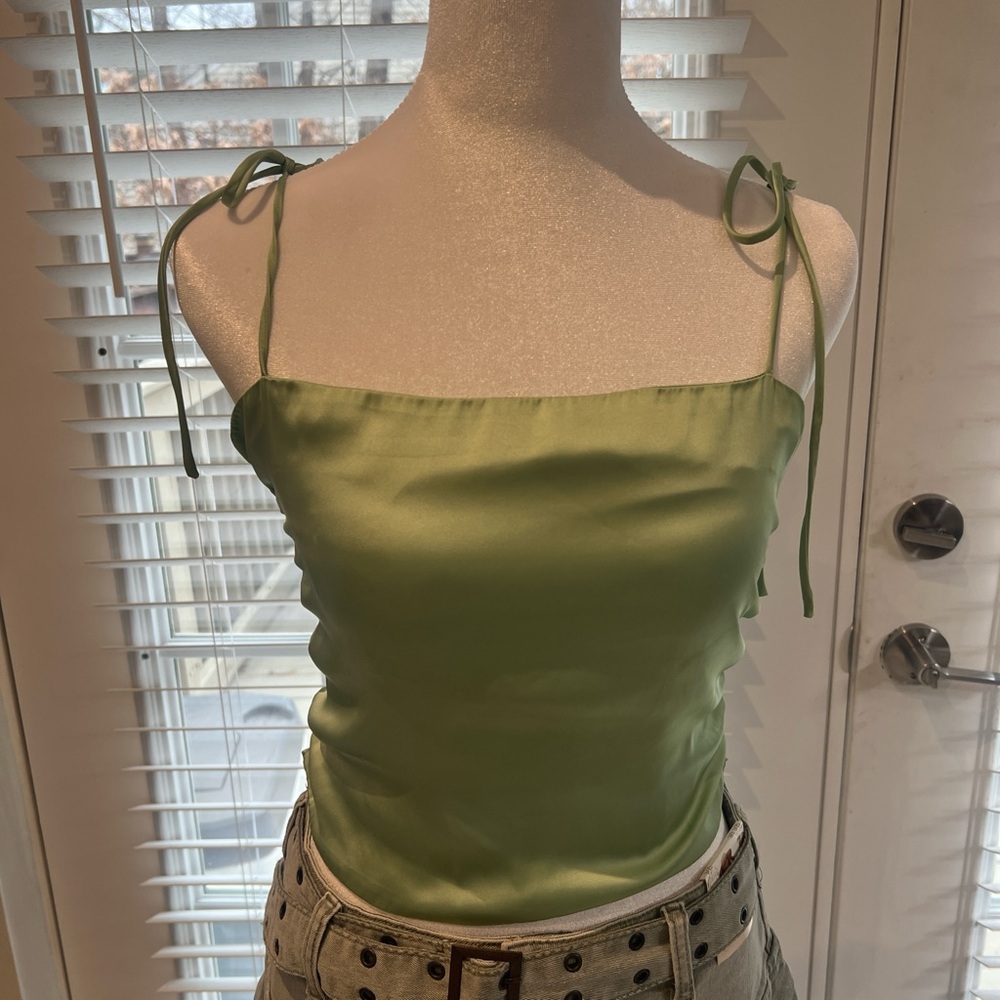 Urban Outfitters Y2k fairycore Mint Camisole Tie Top